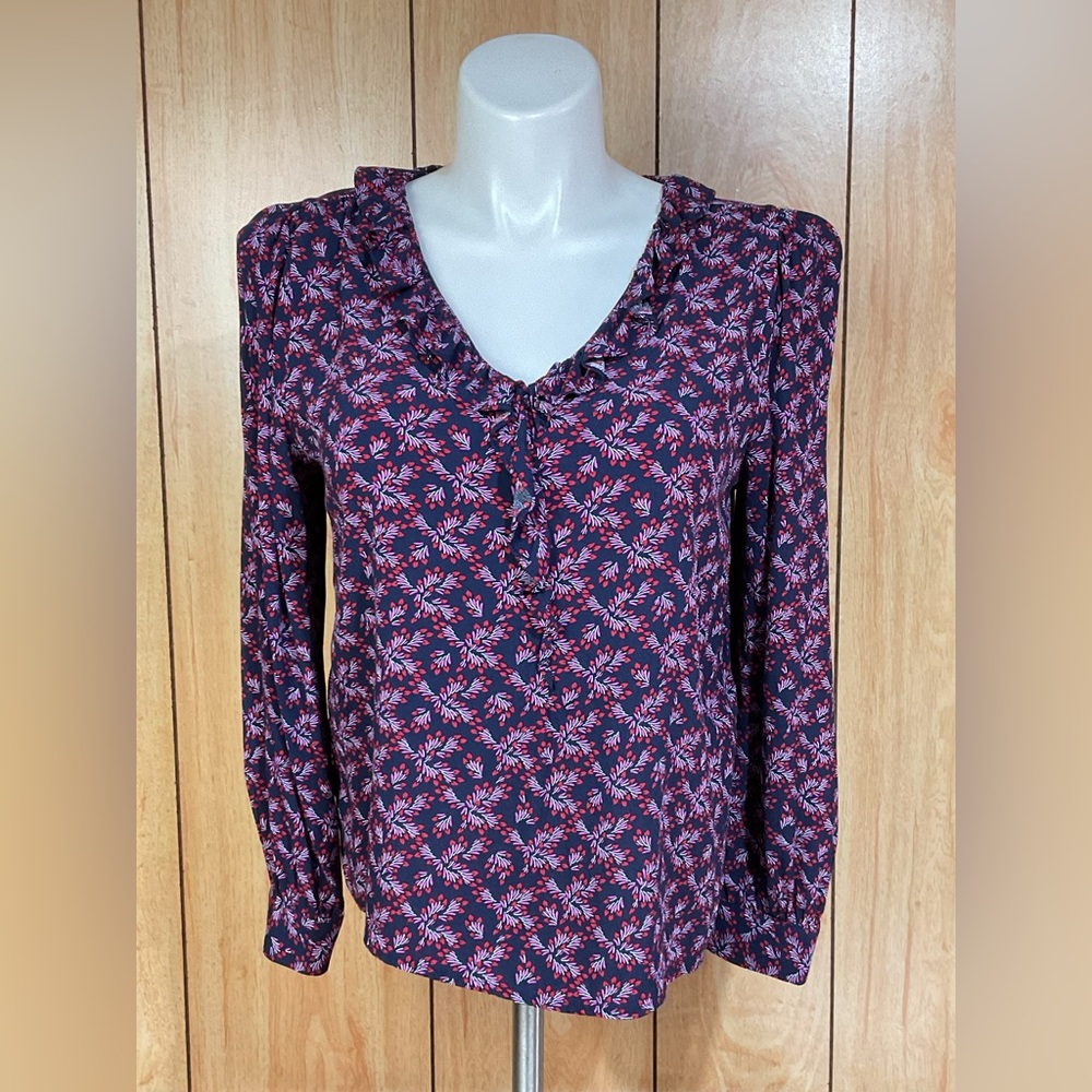 LOFT Multicolor Patterned Blouse SZ - L